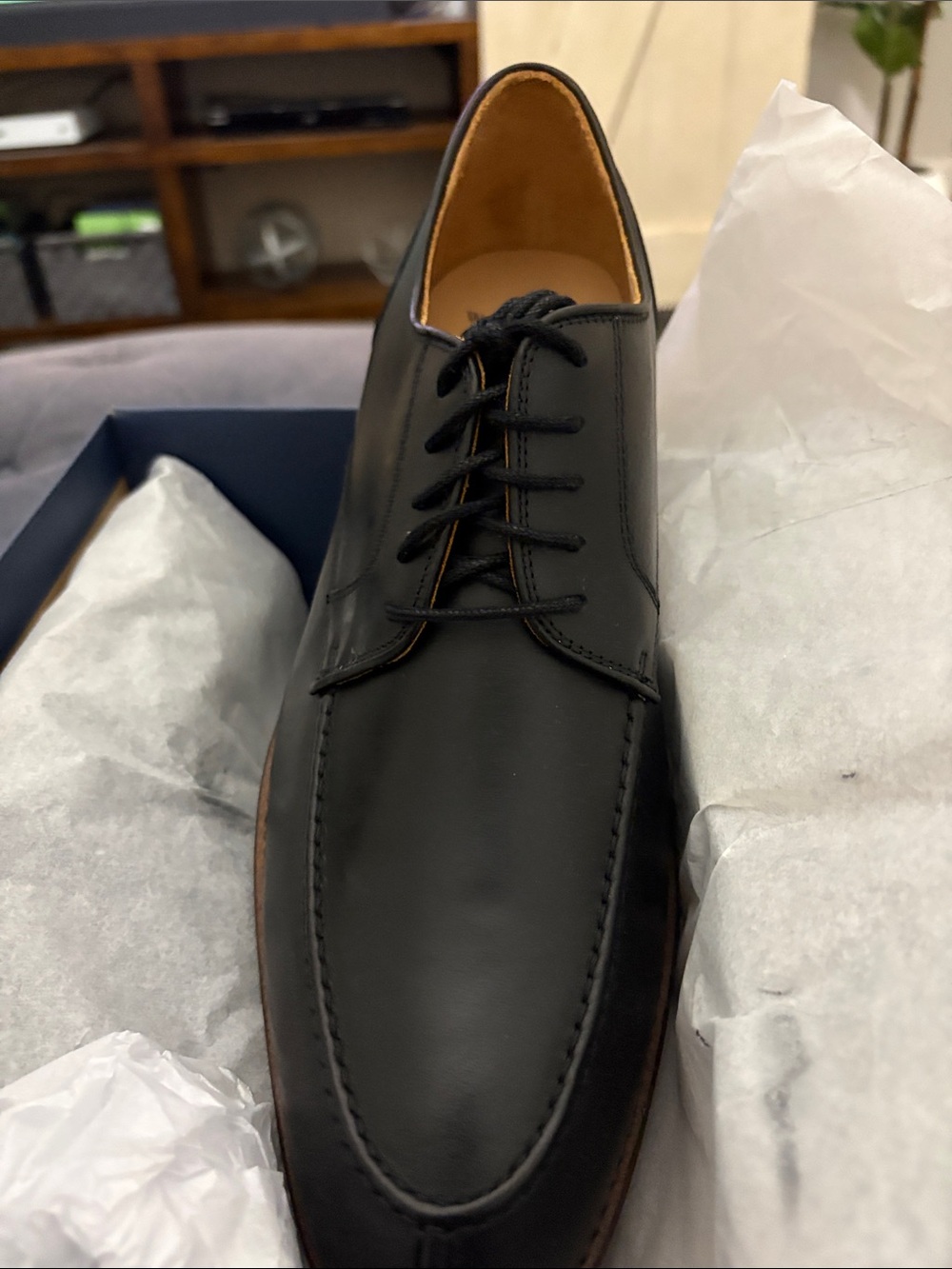 Warfield and Grand Men’s Black Leather Derby Shoes - Classic Lace-Up NIB